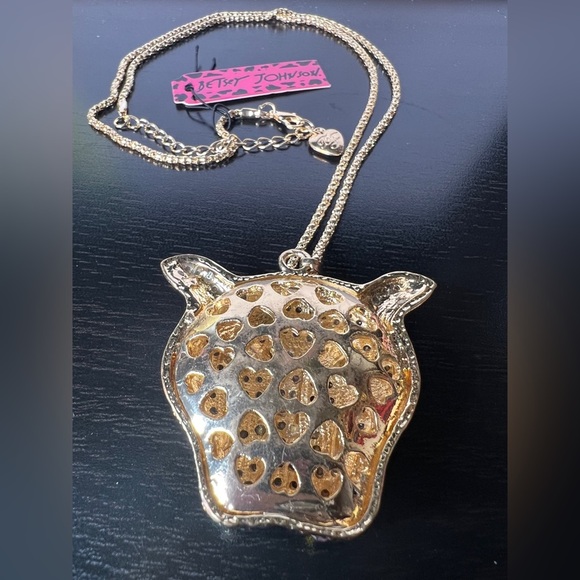 🐯 NWT! Tiger/Panther Rhinestone Necklace - Picture 4 of 6